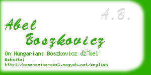 abel boszkovicz business card